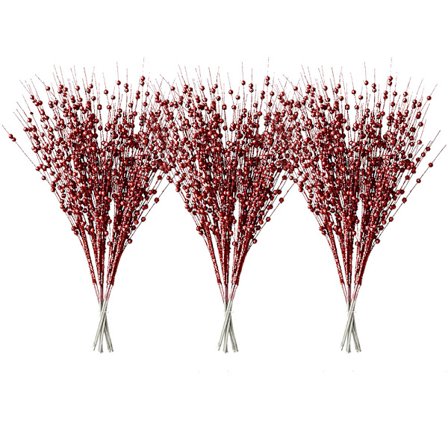 Punainen 10 kpl keinotekoisia marjaoksia, joulukuusen koriste Gi