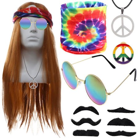 Hippie Kostym Accessoarer Peace Logo Glasögon 60-talet 70-talet