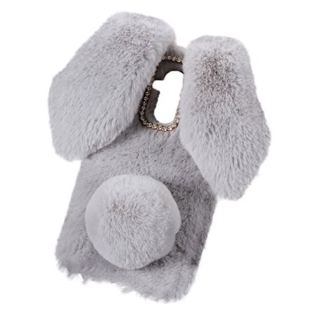 Fluffy Rabbit Huawei Mate 20 Lite skal - Silver/Grå