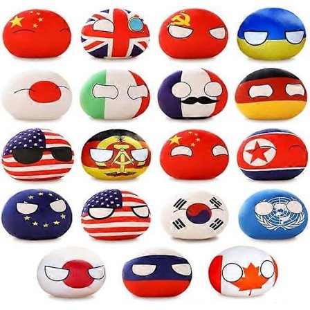 19 st Country Balls Plyschset, 10 cm Poland Ball Plyschdocka, Hängsmyckestillbehör, Gosedjursleksaker Presenter till Barn Vuxna