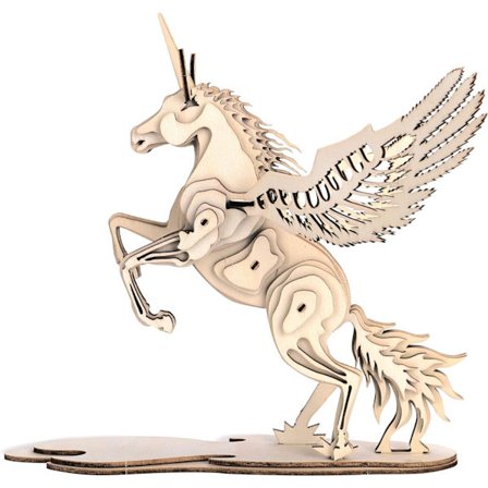 3D træpuslespil, DIY enhjørning puslespil, træmodel til at bygge til A