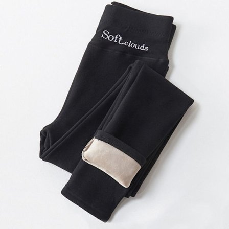 Fleecefodrade Leggings Vinter Leggings SVART L