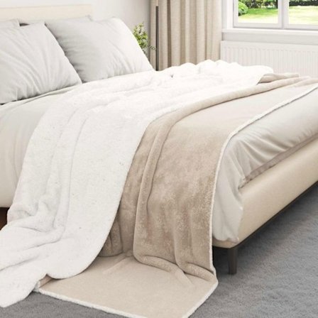 Överdrag - täcke - pläd Vidaxl Beige 240 x 270 cm Toison