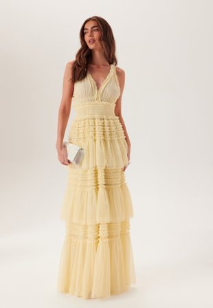 Bubbleroom Occasion-Frill Dotted Tulle Gown-34