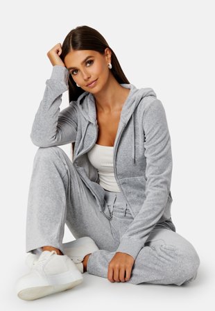 Juicy Couture Robertson Classic Velour Hoodie SIlver Marl Klær