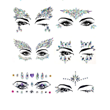 6-delt europeisk og amerikansk farge sminke danse ansiktsdekorasjon