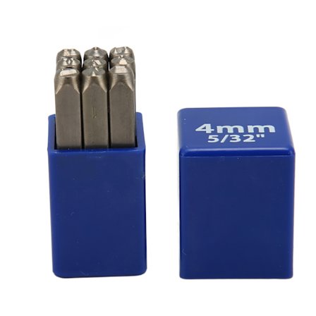 9 stk. metalnummer stempler 0,16 tommer stærk høj kulstofstål multifunktionsstempel sæt til læder træ smykker