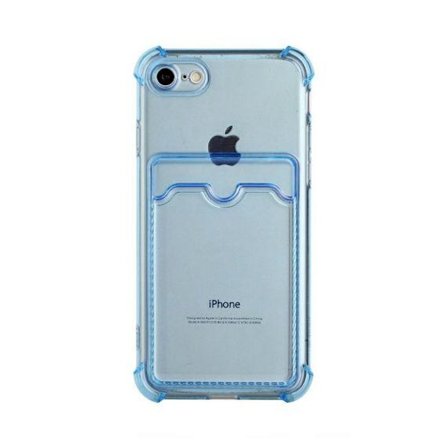 Stöttåligt Skal med Korthållare iPhone 7/8/SE (2020/2022) - Blå