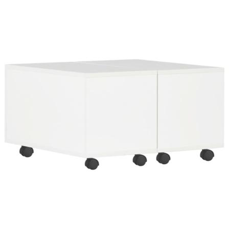 Vidaxl Soffbord Vit Högglans 60x60x35 Cm Spånskiva Vit