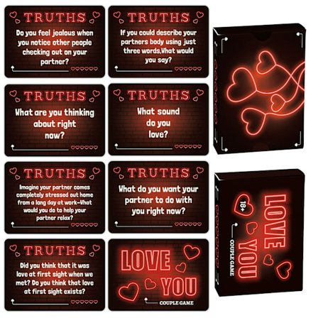 100 RAKASTAN SINUA neon parikorttia Englanninkielinen versio peli interaktiiviset kortit