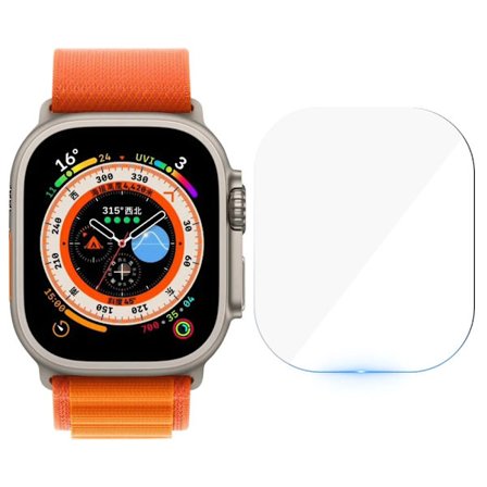 Härdat glas för Apple Watch Ultra 2/Ultra skärmskydd [49mm], Härdad glasfilm, Anti-repa, Hög definition, Touch