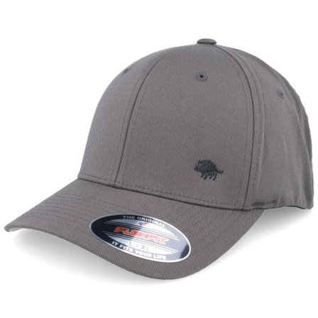 Hunter - Grå flexfit Keps - Tiny Boar Wooly Combed Dark Grey Flexfit @ Hatstore