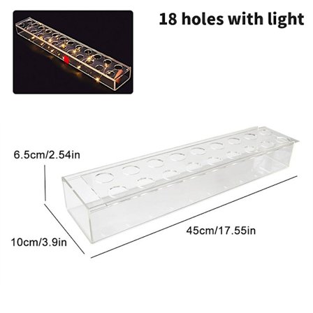 Klar akryl blomma rektangulär vas för matbord bröllop 18 hål