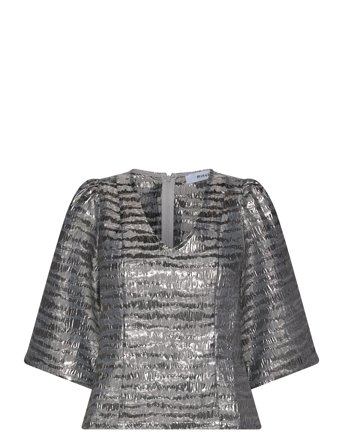 Msmelbi V-Neck Blouse Silver Minus