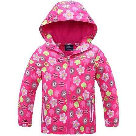 Toddler Flickor Barn Huvjacka Windbreaker Huvjacka Snow Rain Coat Ytterkläder Floral 2 4-5 Years