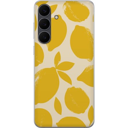 Kompatibelt Mobilskal till Samsung Samsung Galaxy S25 FE Citrontryck citroner gula citrusfrukt köksmönster sommar design tapet retro stil färsk ins