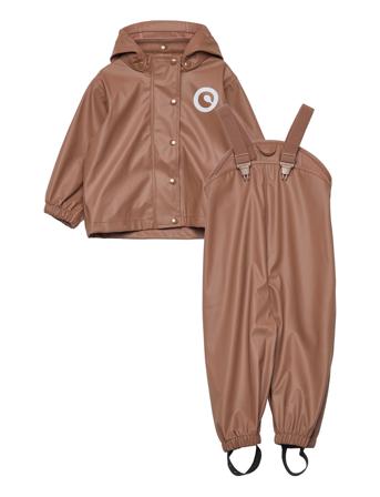 Rainwear Set Baby Outerwear Rainwear Rainwear Sets Brun Müsli By Green Cotton