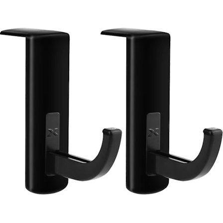 2-pak Hovedtelefon Headset Hanger Monitor Stativ Holder Headset Klistermærkeskrog, Sort