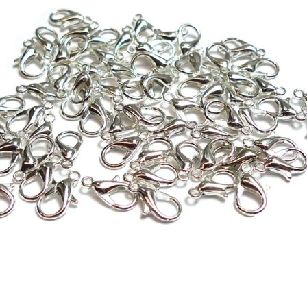 Lås för Halsband/Armband/Fotlänk - Silverpläterad 50-pack 10mm_tfrf