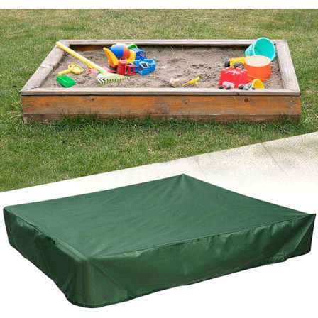 Vattentätt Sandlådeskydd 120 x 120 x 20 cm Vattentät Presenning Sandlådeskydd med Dragsko Pool Uteplats Trädgård