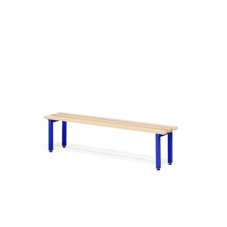 Changing room bench ELITE, 1200x300x390 mm, beech, dark blue
