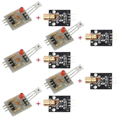 10 st/set Lasermottagarsensormodulkort KY-008 650nm 5V Lasersensorsändare för Arduino AVR Elektrisk utrustning Verktyg