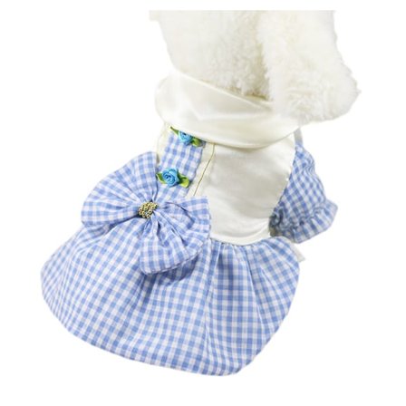 Hund Retro Rutete Skjørt Prinsesse Skjørt Hund Valp Søt Flerlags Bryllupsfest Skjørt Retro Skjørt Luksus Blonder Sløyfe Blomsterskjørt (XL Størrelse)