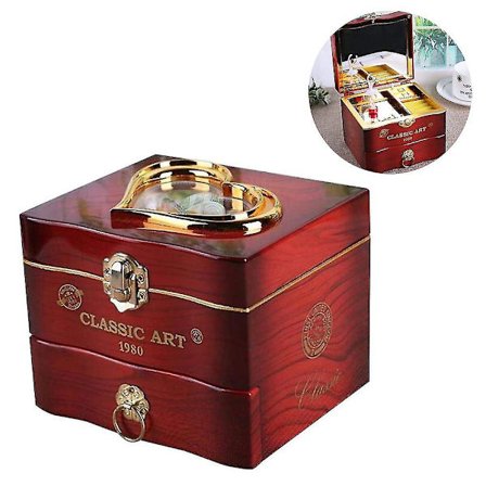 Musik Smykkeskrin, roterende Vintage Musikboks, gaveballerina Danser