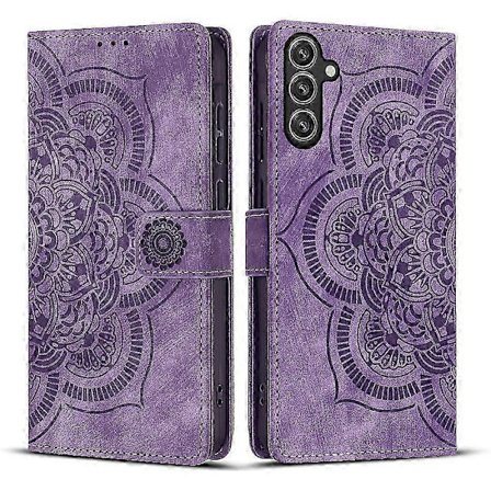 Frosted Læder Etui til Mandala Emed Retro Telefon Lilla(FQ)