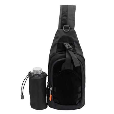 Sling Ryggsekk Multifunksjonell Stor Kapasitet Pustende Sling Skulderveske for Reise Vandring Sport Menn Kvinner Svart