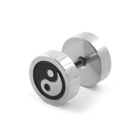 8 mm Yin Yang falešný plug do ucha pro muže - Pecky a kroužky