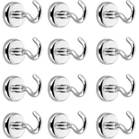 Neodym Magnetiske Kroker - 12-pakning, 5,5 kg Trekkraft