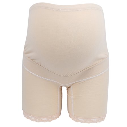 Gravid Høy Midje Sikkerhetsundertøy Myk Elastisk Justerbar Boyshorts Hudfarge XL
