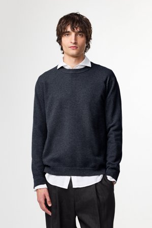 NN.07 Fabian Pullover Herren Blau Bio-Baumwolle