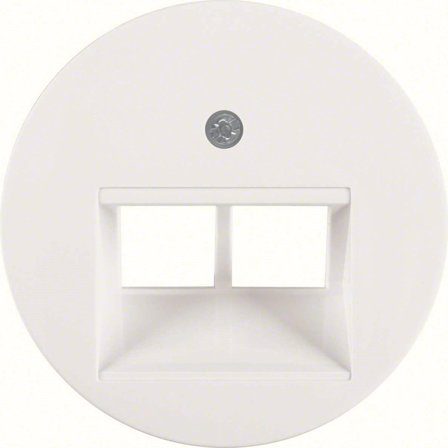 Hager 14092089 Midtbrikke 2 x datauttak, R.1/R.3/R.C Polarhvit, Strømbrytere & vegguttak