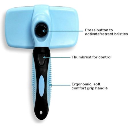 Självrengörande Slickerborste för Hundar och Katter - Infällbar Design för Snabb Djurvård