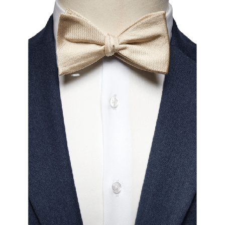 John Henric Bow Tie Plain Self Tied Kostymtillbehör Herr Beige ONESIZE