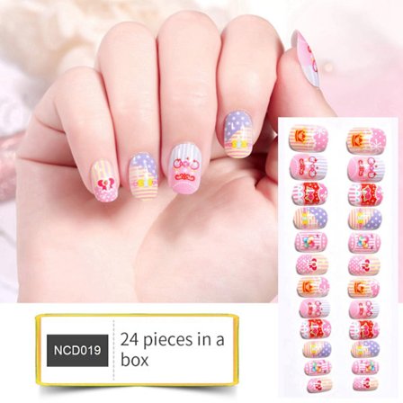 24 st/ask Barn Falska Naglar Bärbara NCD019 NCD019