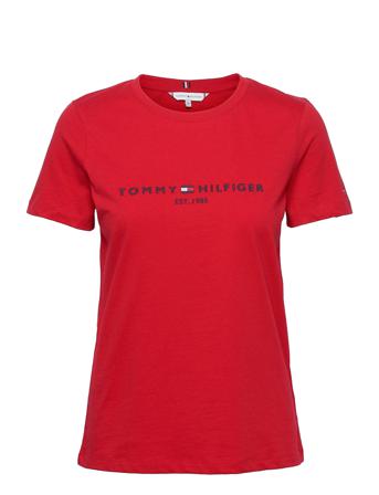 Regular Hilfiger C-Nk Tee Ss T-shirt Top Rød Tommy Hilfiger