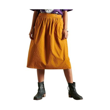 Superdry, mid-length woven skirt Oranje, Dames, Maat:M