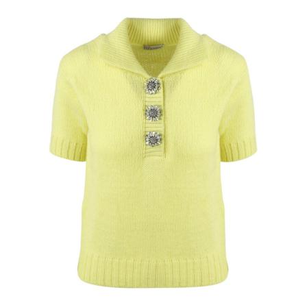 RED Valentino Mohair Blend Polo Gul, Dame