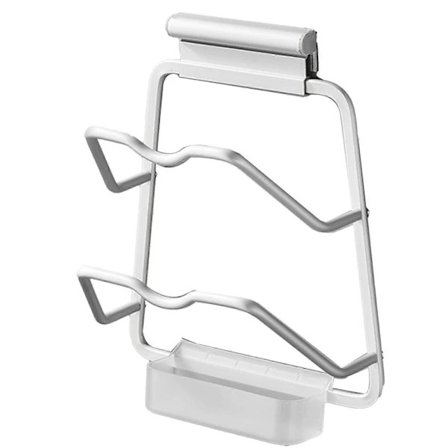 (pow yeah!)Grytelokkholder Borfri Veggmontert Plassbesparende Aluminium Håndpolering Rustfri for Kjøkken 2 Lag