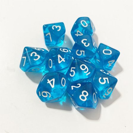 10 kpl / set DND Noppa monitahoinen noppa SININEN SININEN