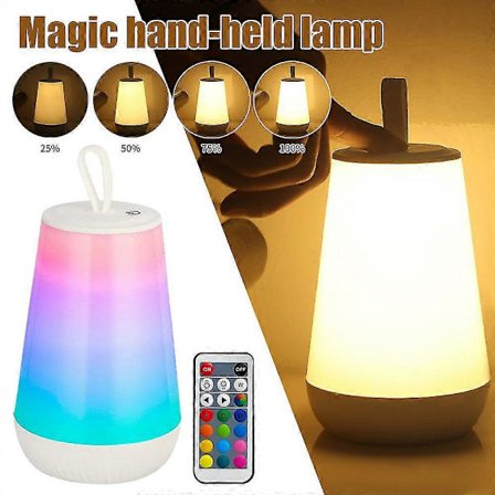 Rgb Led Natlampe Touch Fjernbetjening Lysstyrke Justerbar Bordlampe