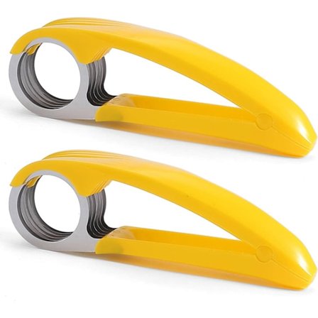 2 stk Fruktkutter, Druekutter, Fruktskjærer, Druekutter for Barn, Enkel å Bære Fruktkutter (Gul)