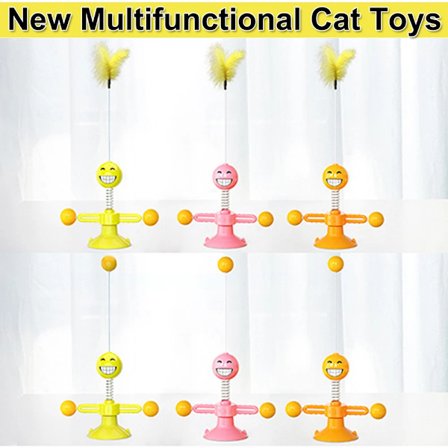 Nyt opgraderet interaktivt legetøj til kæledyrskatte, roterende bold, vindmølle, tumleanordning og sjov kattepind.