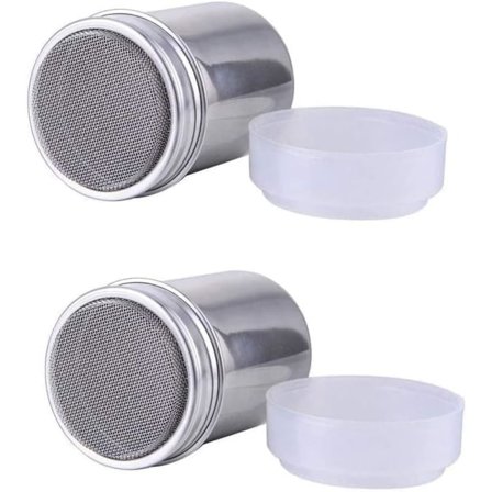 2 kpl Tomusokeri Suola Sirotin, 200 ml Ruostumaton Teräs Suklaasirotin Tomusokeri Suola Kaakao Jauho Kahvi Siivilät Keittiöaskarteluun 2 kpl