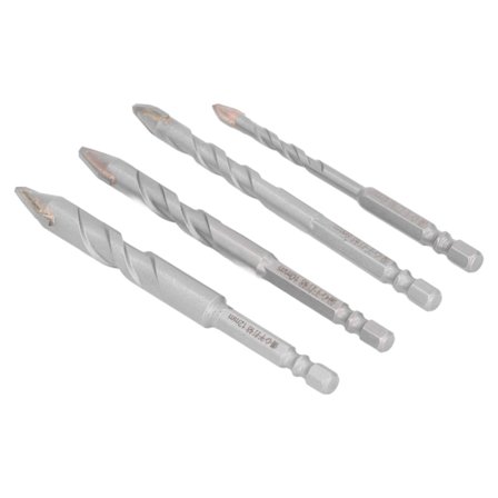 4 st Härdat Stål Vriden Borr Sandblästrad Gängad Murverksborr för Glas Keramik