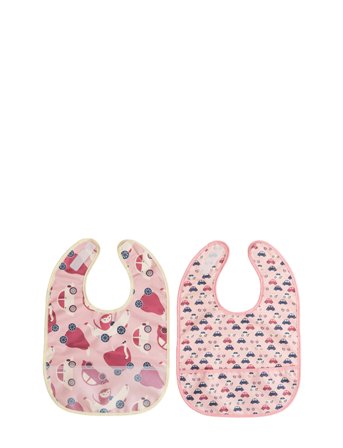 Rätt Start Bibs, Cars, 2 Pcs, Purple/Blue - Pink - ONE SIZE
