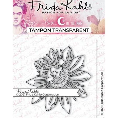 Läpinäkyvä leima - FRIDA KAHLO - Passionflower kukka 1 - Valopolymeeri - Ylivoimainen resoluutio
